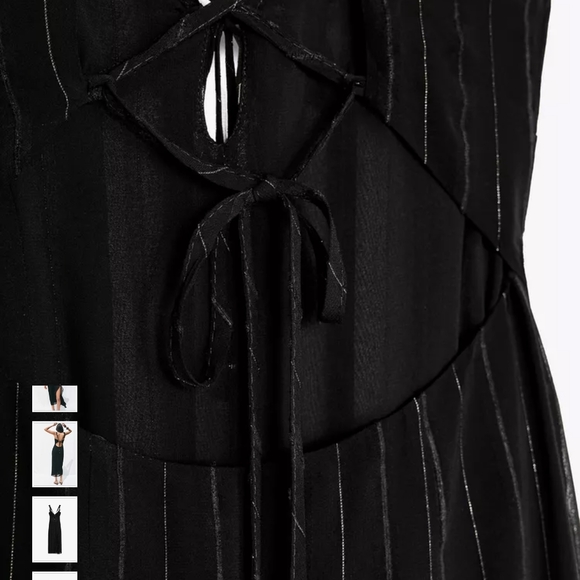 Zara Elegant Black Midi Dress with Slit - Picture 6 of 12